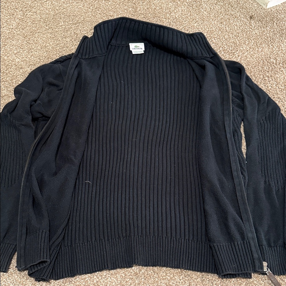 Lacoste Men's Black Zip-Up Sweater - Picture 5 of 7